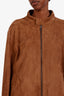 Loro Piana Brown Suede Zip Up Bomber Jacket Size XL