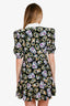 Alessandra Rich Black/Multicolour Bow-embellished Printed Mini Dress Size 44
