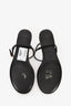 Pre-loved Chanel™ Black Leather CC Crystal Star Embellished Sandals Size 38.5C