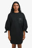 Max Mara Black M Logo Printed Short Sleeve T-shirt Dress Size 4 US