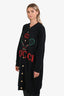 Gucci 2000s Black/Red/Green Cotton Reversible Tennis Cardigan Estimated Size M