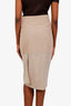 Brunello Cucinelli Taupe Cotton Midi Skirt Size 10