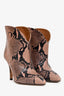 Paris Texas Pink Python Print Embossed Booties Size 37