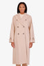 Weekend Max Mara Beige Wool Blend Double Breasted Coat Size 8