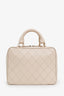 Pre-loved Chanel™ 2019 Beige Quilted Leather Travel Kit Vanity Case Bag