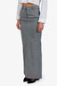 Alessandra Rich Grey Wool Maxi Skirt Size 36