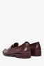 Pre-loved Chanel™ Burgundy/White CC Flats Size 40.5