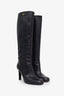 Gucci Black Leather Georgina GG Heel Boots Size 37