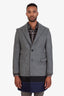 Raf Simons Grey/Blue/Black Mohair Coat Size 48 Mens
