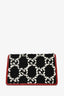 Gucci Black/White Tweed Leather Trim Super Mini Dionysus Crossbody