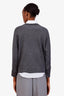 Balenciaga Grey Wool Silk Blend Crewneck Long Sleeve Shirt Size 42