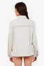 Loewe White Linen Denim Anagram Workwear Jacket Size 38