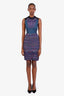 M Missoni Purple Striped Knee-Length Sleeveless Dress Size 38