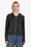Gimaguas Grey Cotton Cut-Out Shoulder Zip-Up 'Gina' Hoodie Size XS
