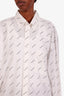 Balenciaga White Logo All Over Shirt Size 39