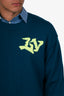 Louis Vuitton Green/Yellow Wool LV Logo Signature Crewneck Sweater Size XL Mens