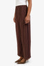 Samsoe Samsoe Brown Satin Pleated Uma Trousers