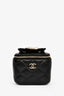 Pre-loved Chanel™ 2021 Black Leather CC Mini Vanity Crossbody Bag