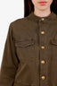 L'Agence Green Gold Buttons Utility Jacket Size M