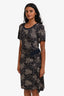 Max Mara Navy Paisley Floral Print Maxi Dress Size 42