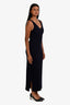 Maje Navy Ribbed Wool Maxi Dress Size 40