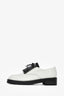 Off-White White/Black Leather Loafers Size 7 US