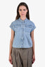 Brunello Cucinelli Blue Denim Light Wash Beaded Top Est Size XS