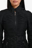 Burberry London Black Ruched Hooded Jacket Size 2 US