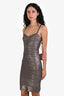 Herve Leger Silver Metallic Bandage Dress Size S