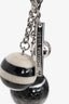 Louis Vuitton Black/White Logo Mini Lin Croisette Key Holder Bag Charm