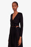 Alice & Olivia Black LS Wrap Top Size S