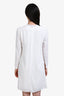 A.L.C. White Crepe Crochet Detail Long Sleeve Mini Dress Size 2