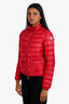 Moncler Red Lightweight Puffer Jacket Size 0