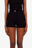 Pre-loved Chanel™ 2024 Black Cotton CC Braid Mini Shorts Size 38