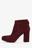 Prada Suede Burgundy Ankle Booties Size 36.5