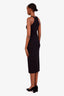 Off-White Black Cotton Ribbed Logo Maxi Dress Size 40