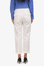 Brunello Cucinelli White Cotton Linen Blend Straight Leg Pants Size 2