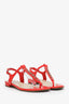 Pre-loved Chanel™ Red Leather CC Logo Sandals Size 35C