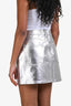 Frame Silver Metallic Denim Mini Skirt Size 28