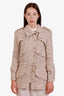 Pre-loved Chanel™ Beige Tweed Drawstring Waist Utility Jacket Size 34