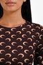 Marine Serre Brown Moon Jersey Second Skin Crewneck T-shirt Size S