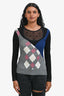 Marine Serre Black Multicolour 'Diamond' Long Sleeve Sweater Size S