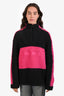 Louis Vuitton Black/Hot Pink Wool Alpaca Blend Logo Front Half Zip Sweatshirt Size M