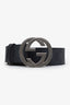 Gucci Black Leather GG Supreme G Buckle Belt Size 95