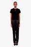 Tom Ford Black Silk Logo Band Pants Size M