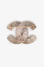 Pre-loved Chanel™ Light Gold Tone/Black Pearl CC Brooch