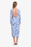 Samsoe Samsoe Blue Wonder Blur Dawn LS Open Back Maxi Dress Size S