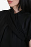 Rick Owens Black Silk Draped Short Sleeve Mini Dress Size 10