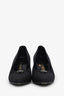 Pre-loved Chanel™ Black Satin CC Camellia Pump Size 37.5