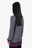 Pre-loved Chanel™ 2021 Grey/Purple Sequined Metallic Knit CC Logo Button Cardigan Size 36